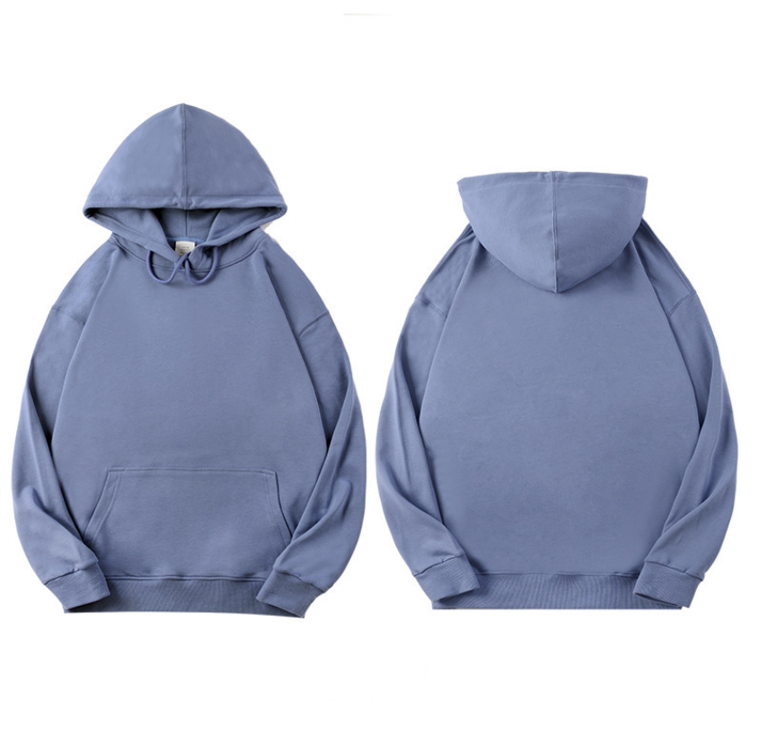 Combed cotton high quality solid color unsex hoodies customized logo 14 colors