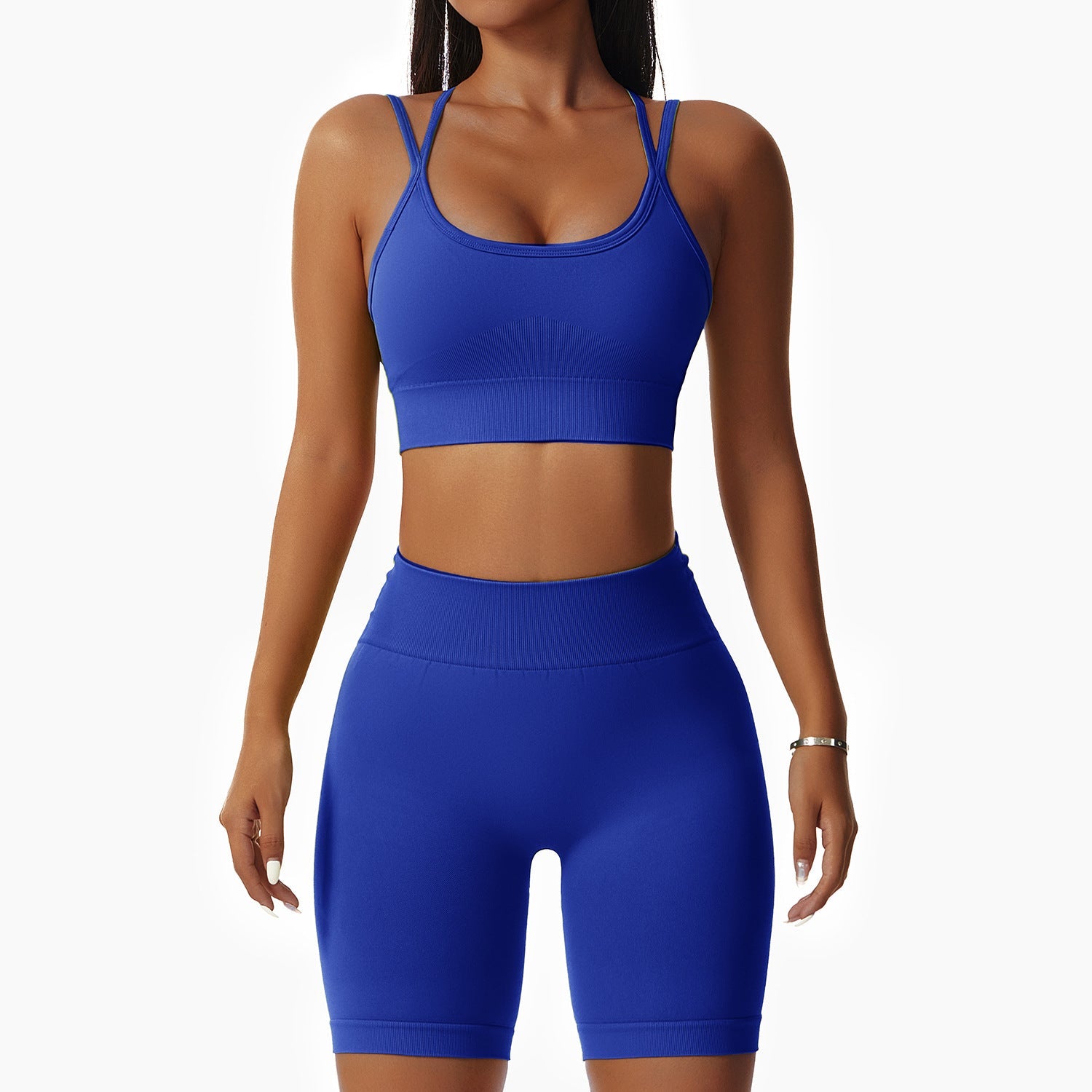 Tight butt lift, beautiful back hanging neck shorts Yoga suit set 7 colors