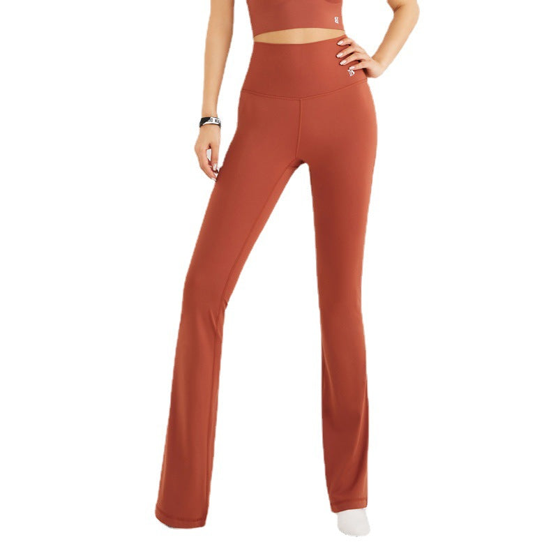 Hip lift side pocket sports nude flare pants 8 Colors