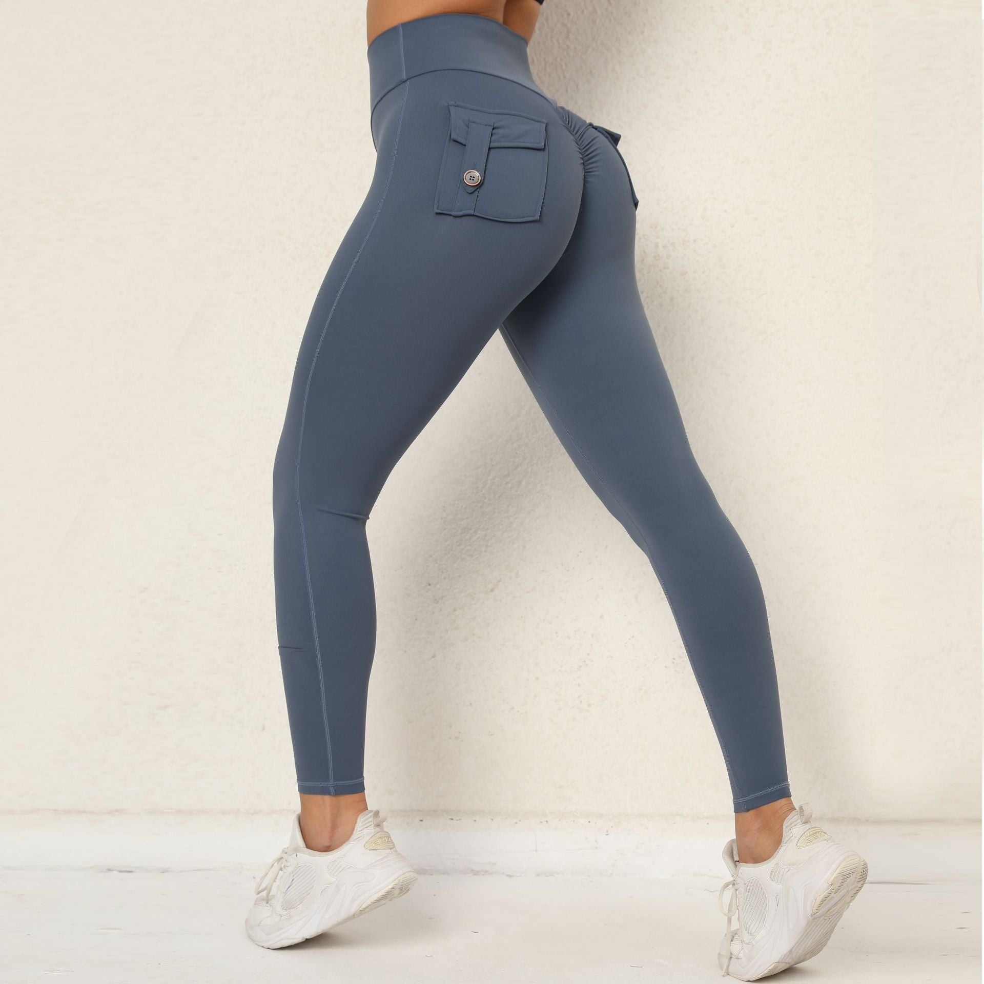 Peach butt cargo tight height waist stretch button-up yoga pants 14 colors