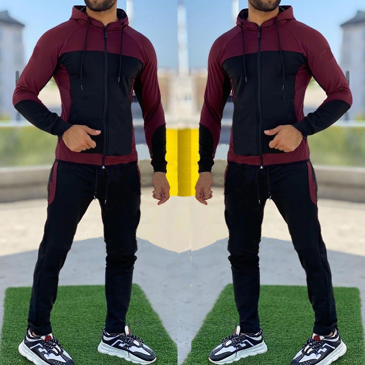 Men's trendy brand hooded sports sweater suit