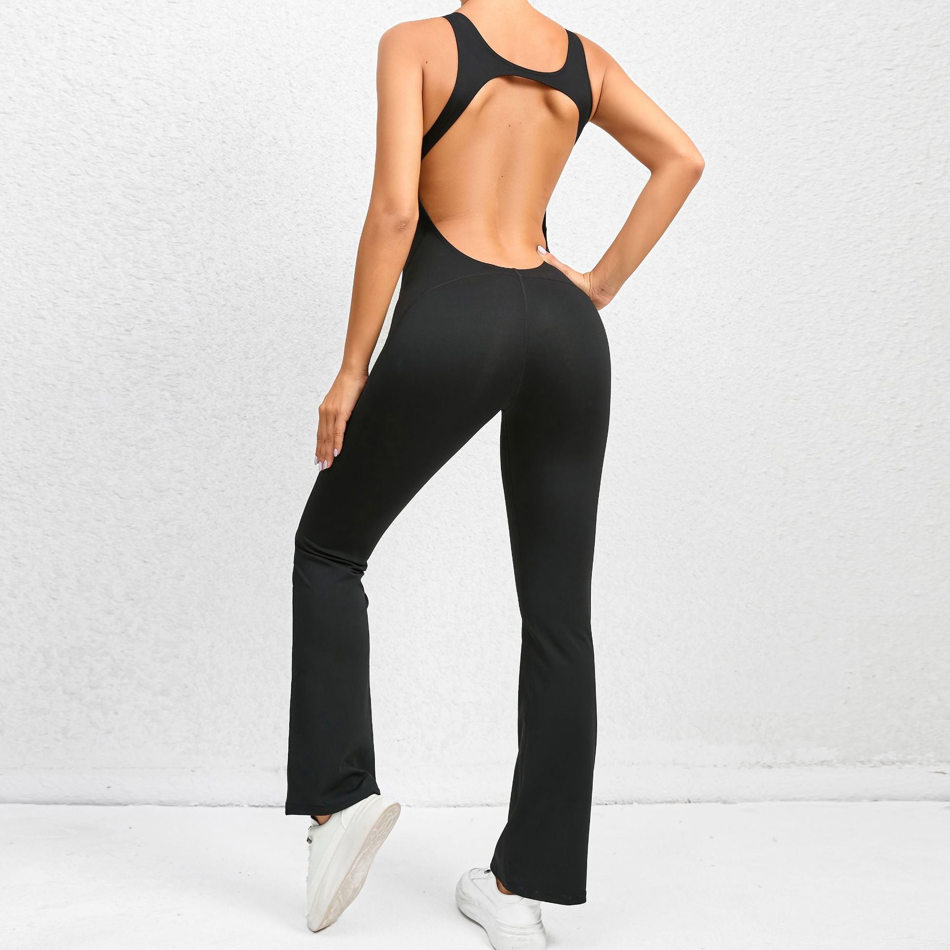 Hollowed back slightly spicy wide leg jumpsuit