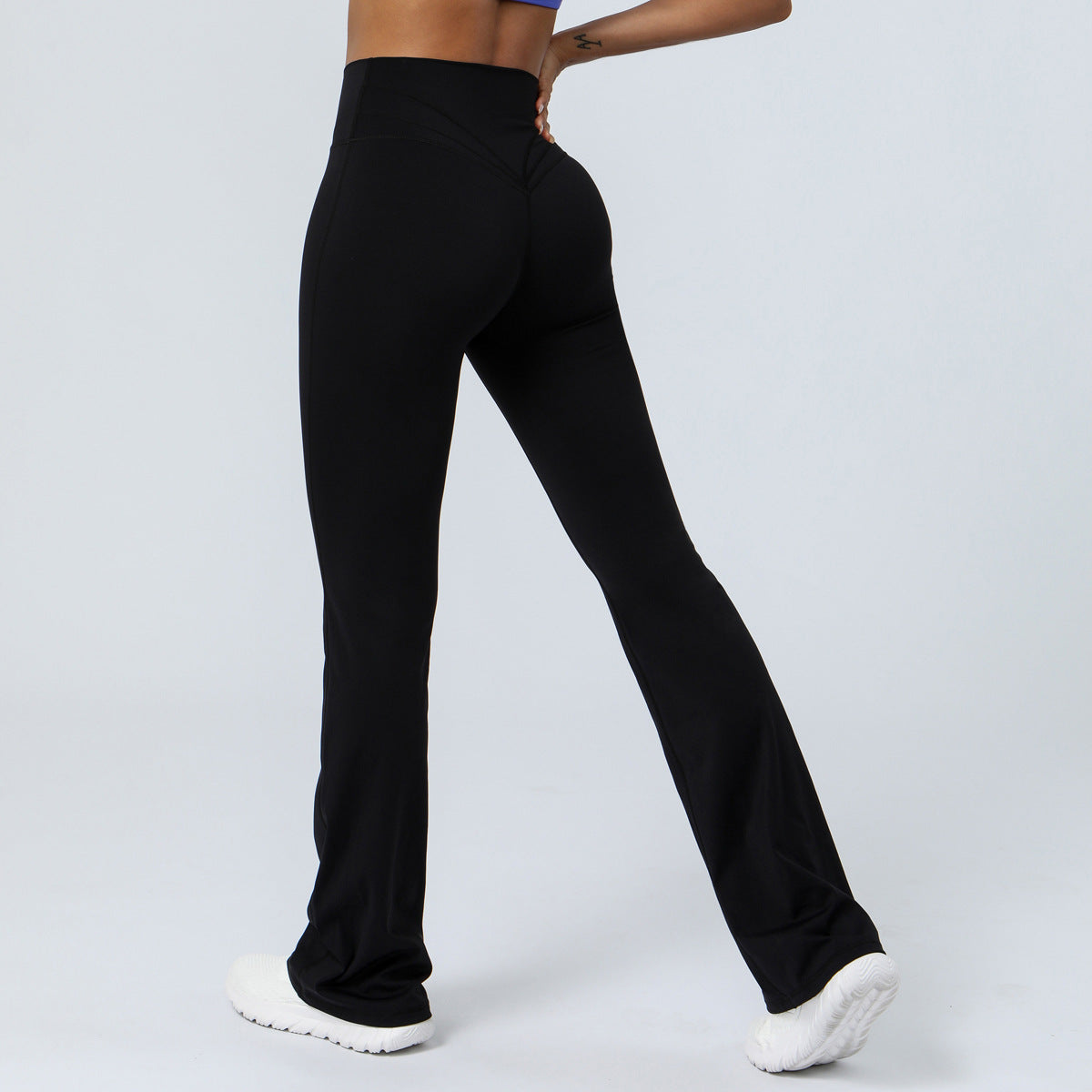 Naked feeling tight dance wide leg yoga pants lift hip high waist casual bell bottoms 6colors