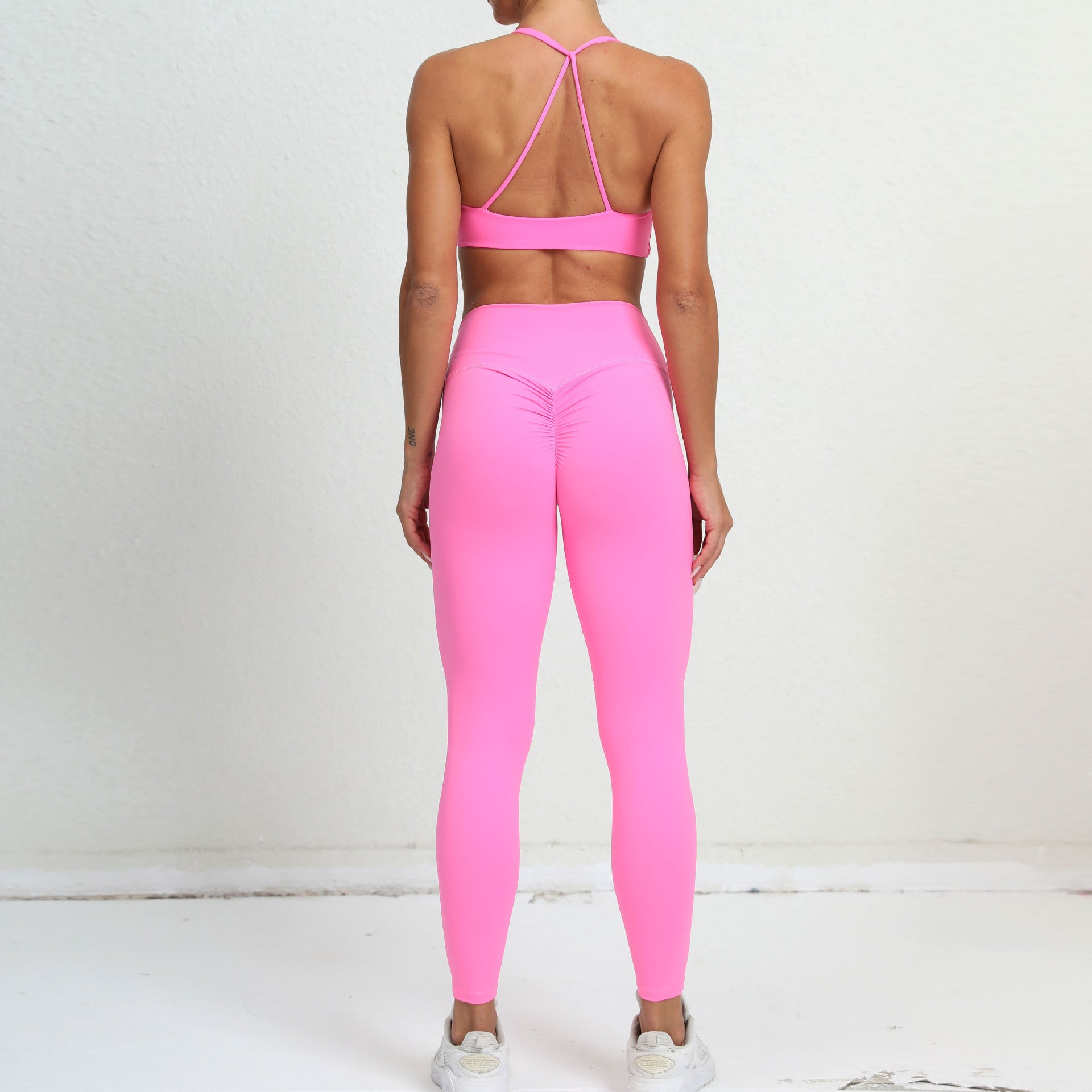 Quick dry tight back yoga suit two-piece set 9colors