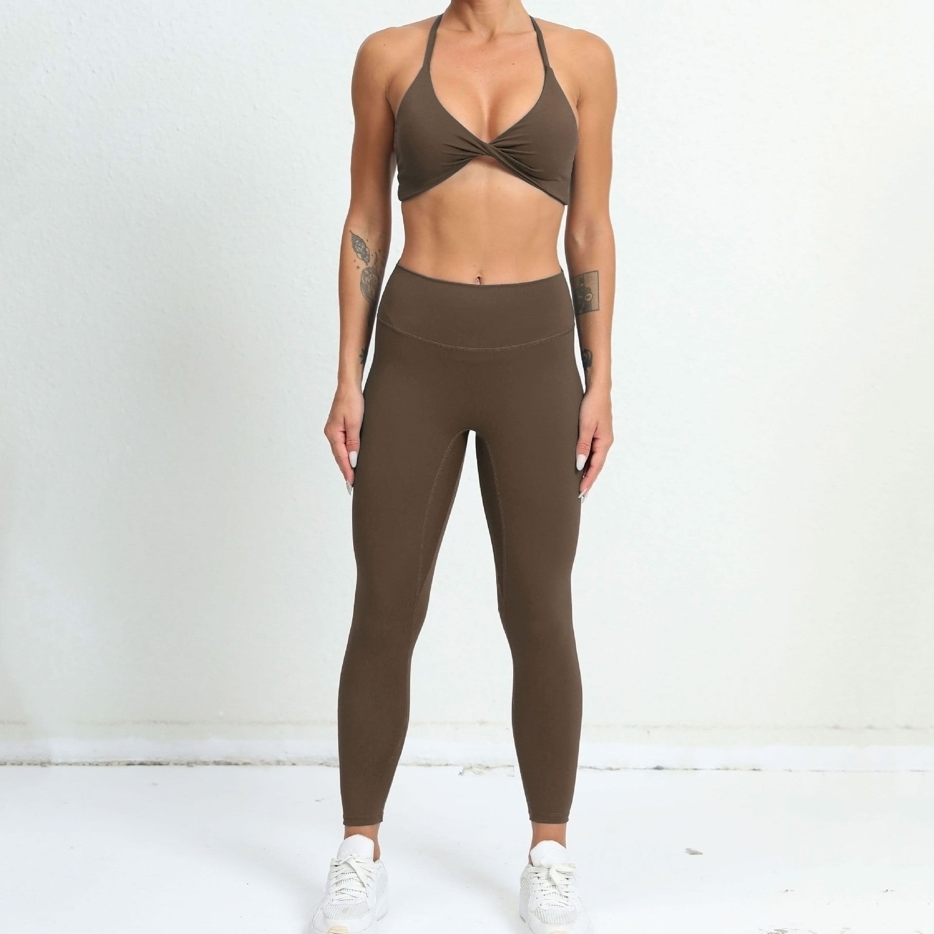 Quick dry tight back yoga suit two-piece set 9colors