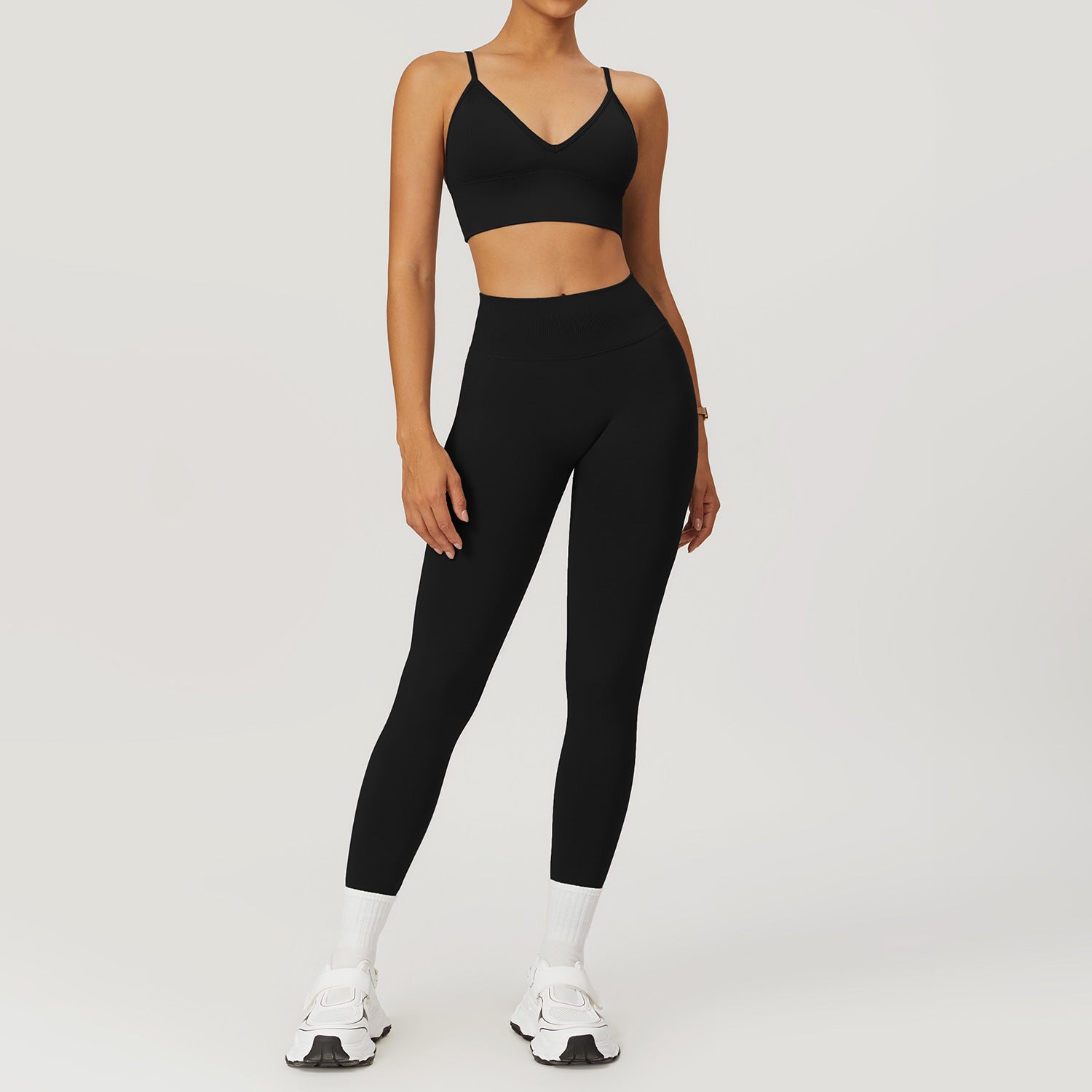 High Waist and Hip Lift Fitness Running Skinny Pants set 7655