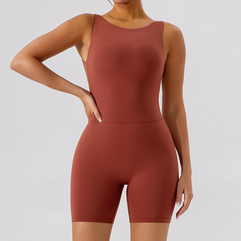 Nude hollowed-out yoga Jumpsuit  4colors