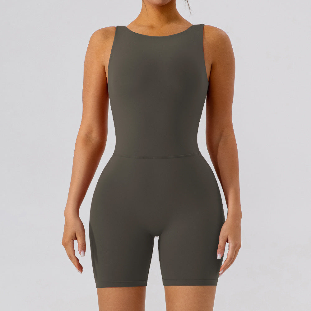 Nude hollowed-out yoga Jumpsuit  4colors