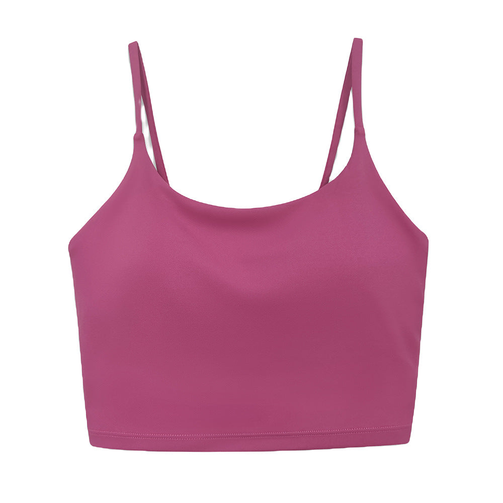 Solid color reversible polyamide semi-fixed cup training high-strength sports bra 10 colors