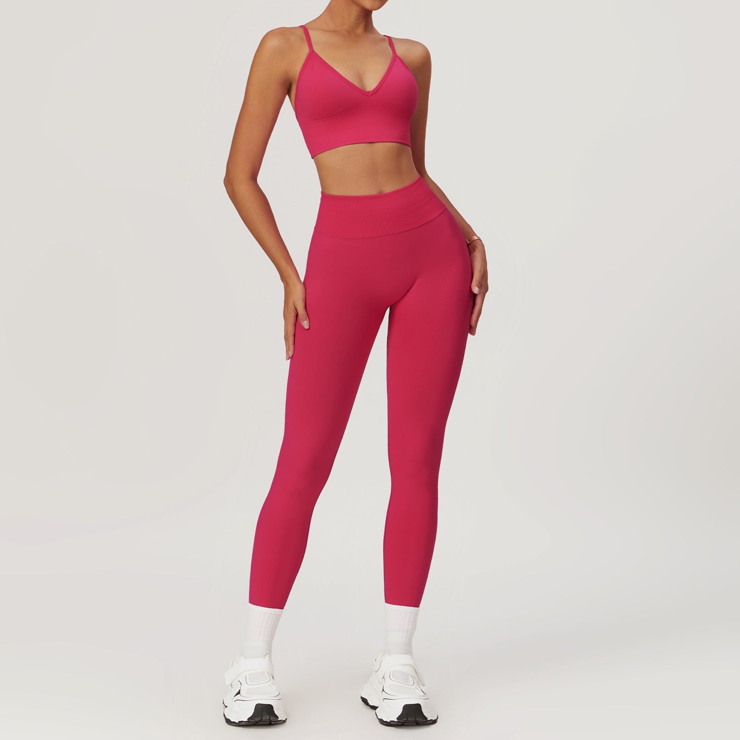 High Waist and Hip Lift Fitness Running Skinny Pants set 7655