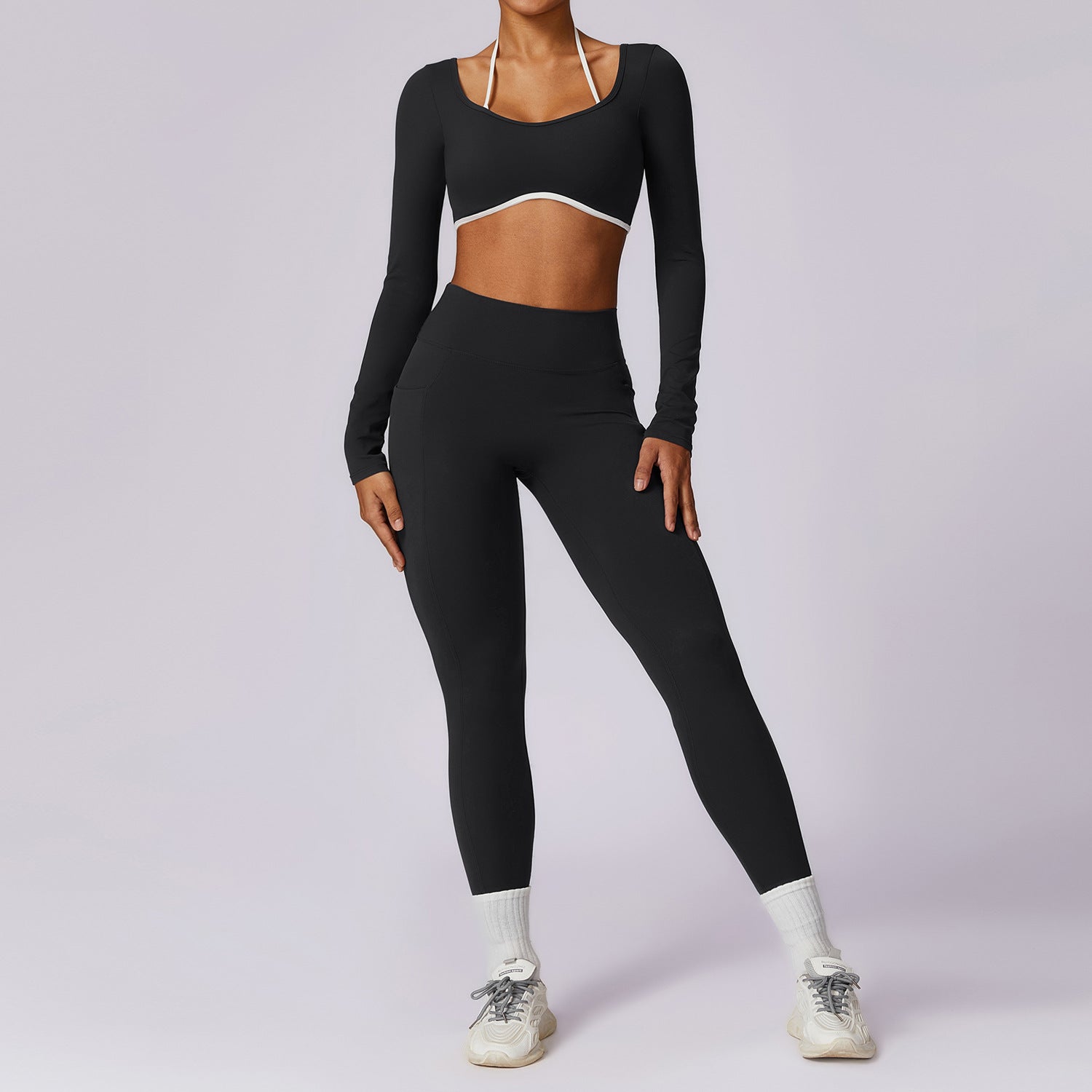 Leisure tight sports fitness wear two-piece yoga suit female 8605