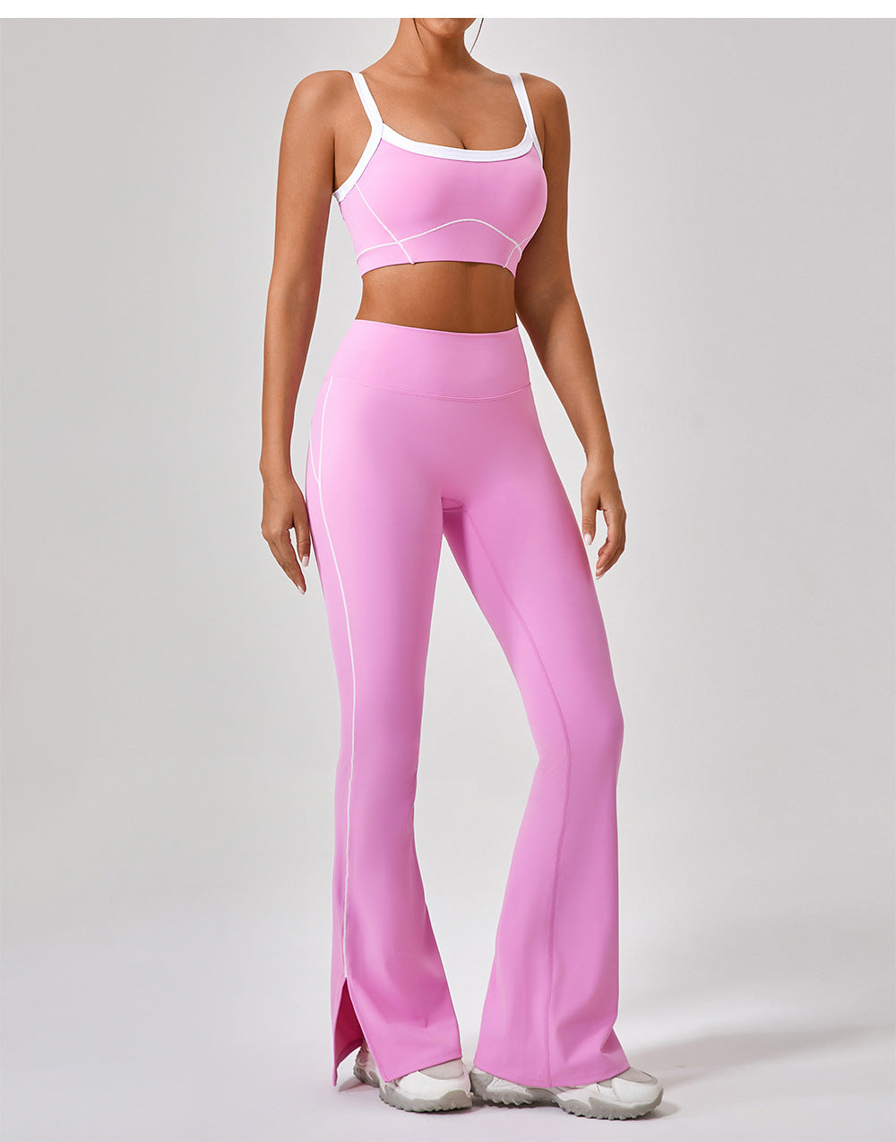 Strap  color matching yoga suit 3colors