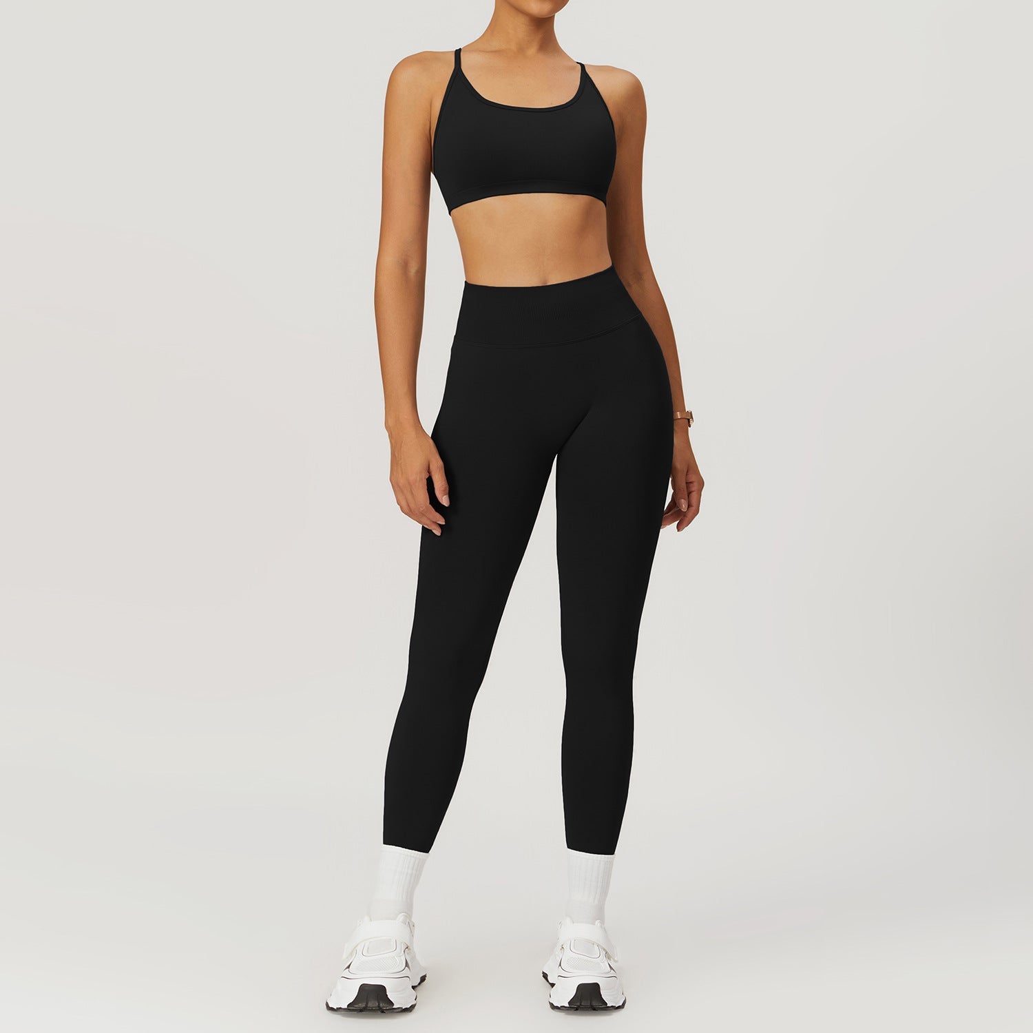 High Waist and Hip Lift Fitness Running Skinny Pants set 7655