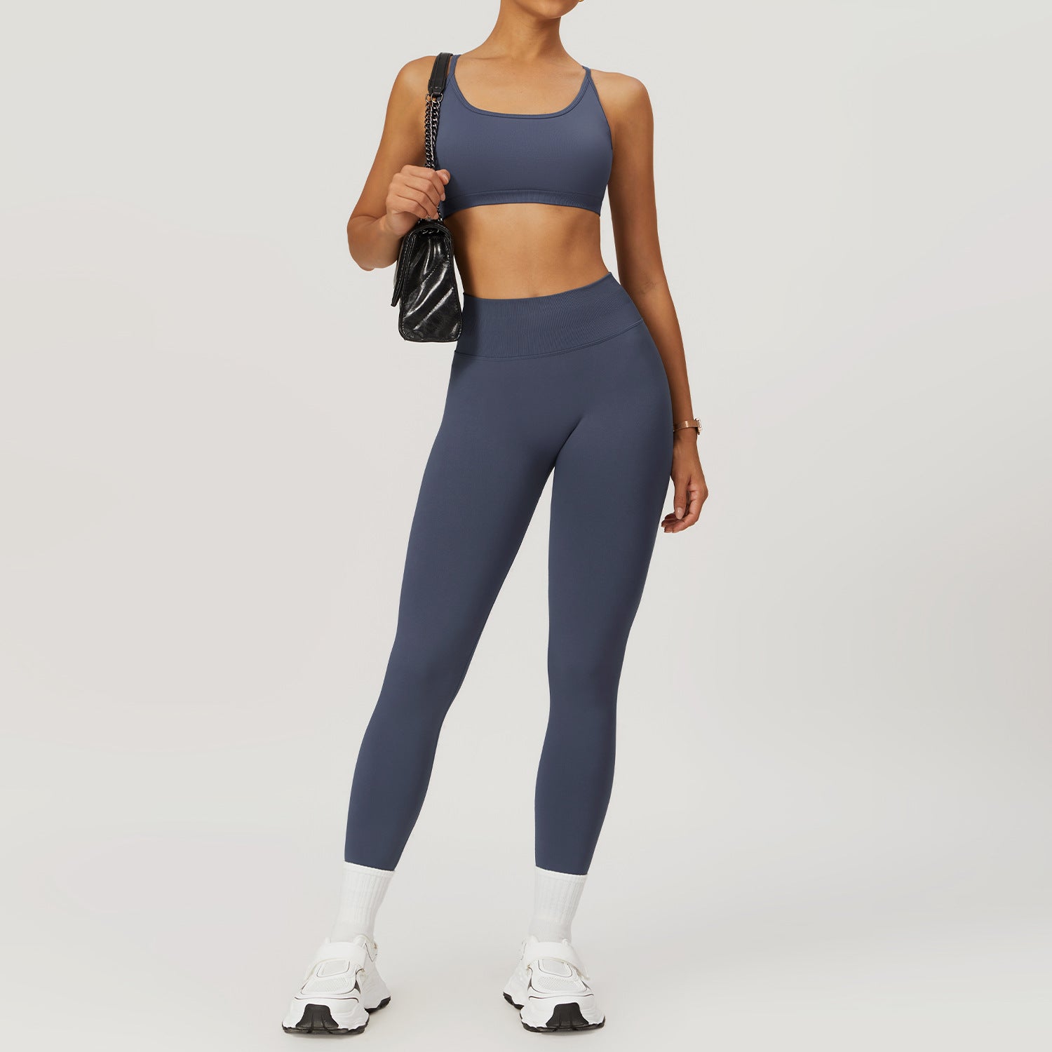 High Waist and Hip Lift Fitness Running Skinny Pants set 7655