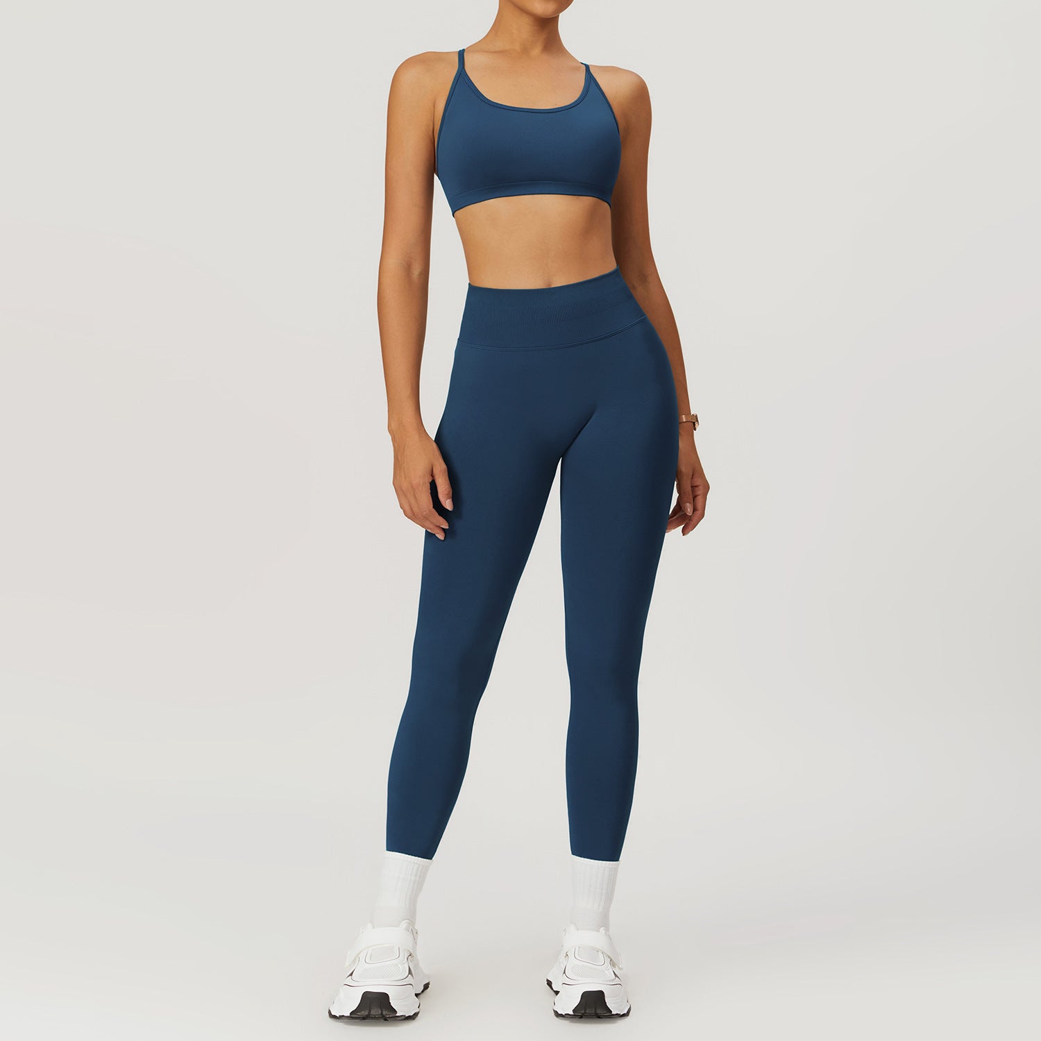 High Waist and Hip Lift Fitness Running Skinny Pants set 7655